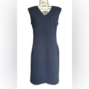 Leggiadro. Textured Rose Jacquard Sleeveless Dark Blue Cocktail Dress .M/L👍👍